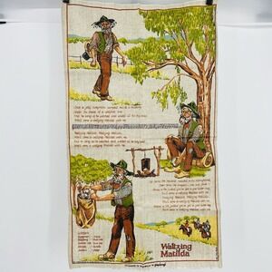 Gainsborough‎ Waltzing Matilda Vintage Linen Cotton Tea Towel Australia Souvenir